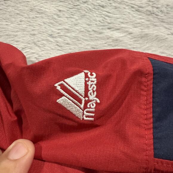 Washington Nationals Jacket Mens 2XL MLB Baseball Windbreaker 1/4 Zip Up Light - Picture 9 of 13